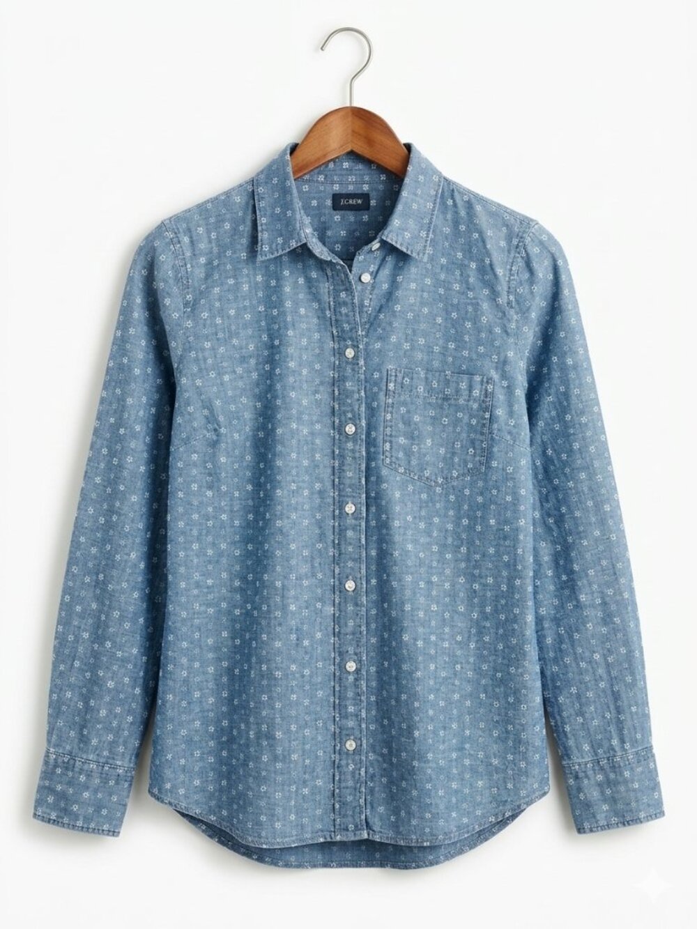 J. CREW FACTORY Indigo Cotton Ditsy Floral Button-Down Shirt - Size Small